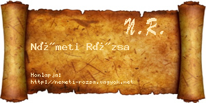 Németi Rózsa névjegykártya